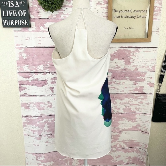 CYNTHIA STEFFE Women’s White Floral Print Sleeveless Halter Dress size 8 - Picture 3 of 7